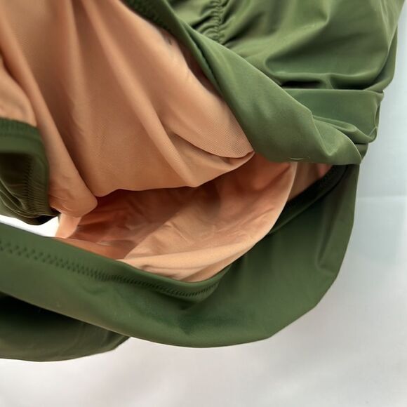 J. crew Olive Green Ruched Spaghetti strap swimsuit NWT - Picture 8 of 16